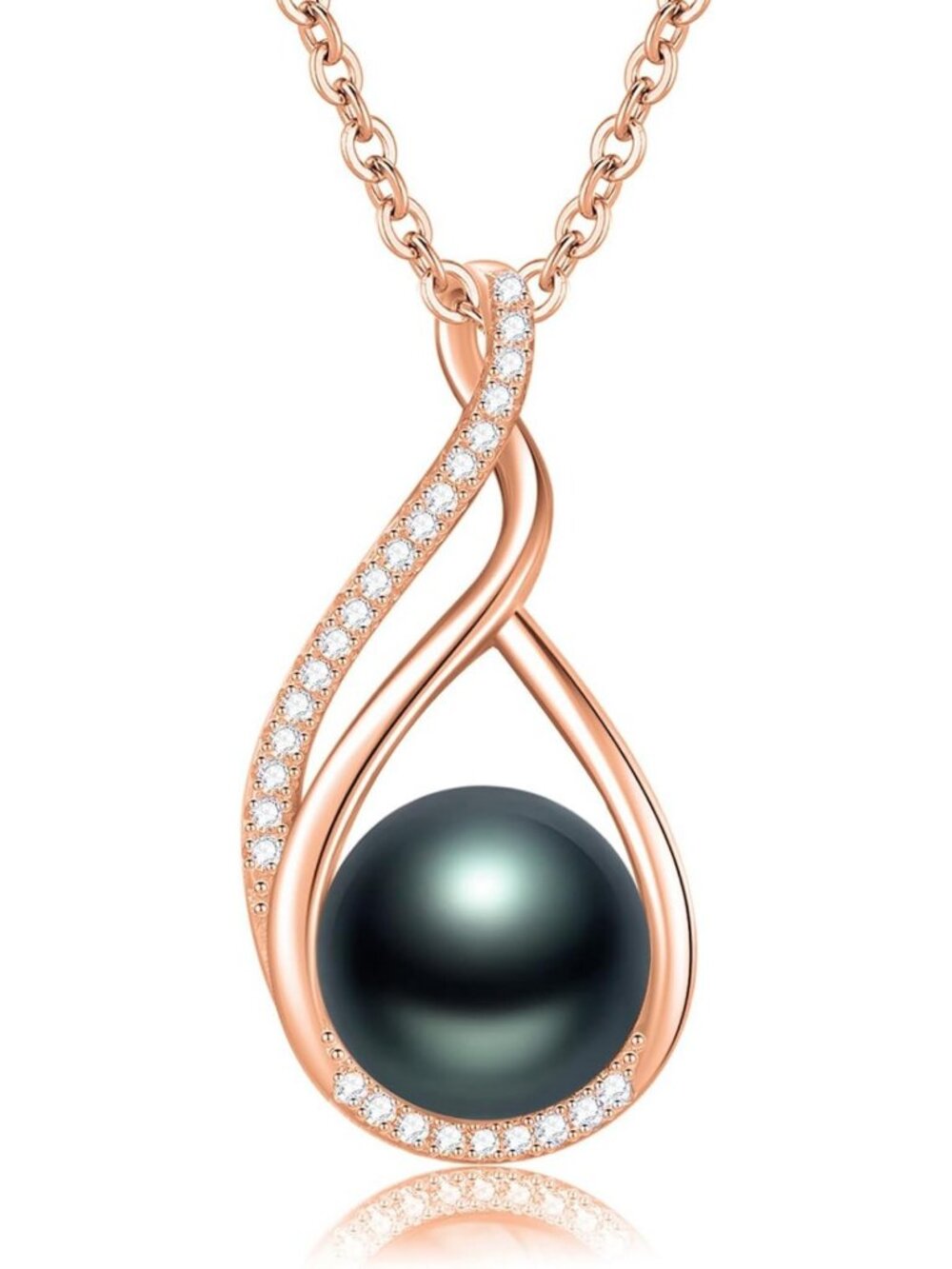 Elegant 925 Sterling Silver Tahitian Black Pearl Necklace - AAA+ Quality